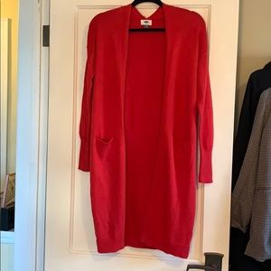red Old Navy duster cardigan